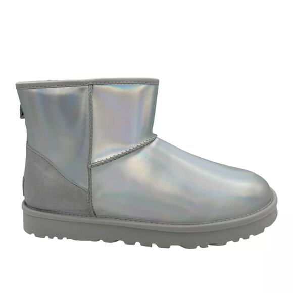 UGG CLASSIC MINI IRIDESCENT GLACIER GREY‎ WOMEN'S BOOTS US SIZE 8 - Picture 6 of 7